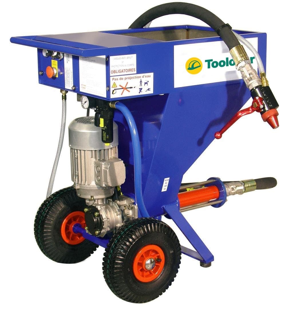 Machine à projeter enduits avec compresseur 400V