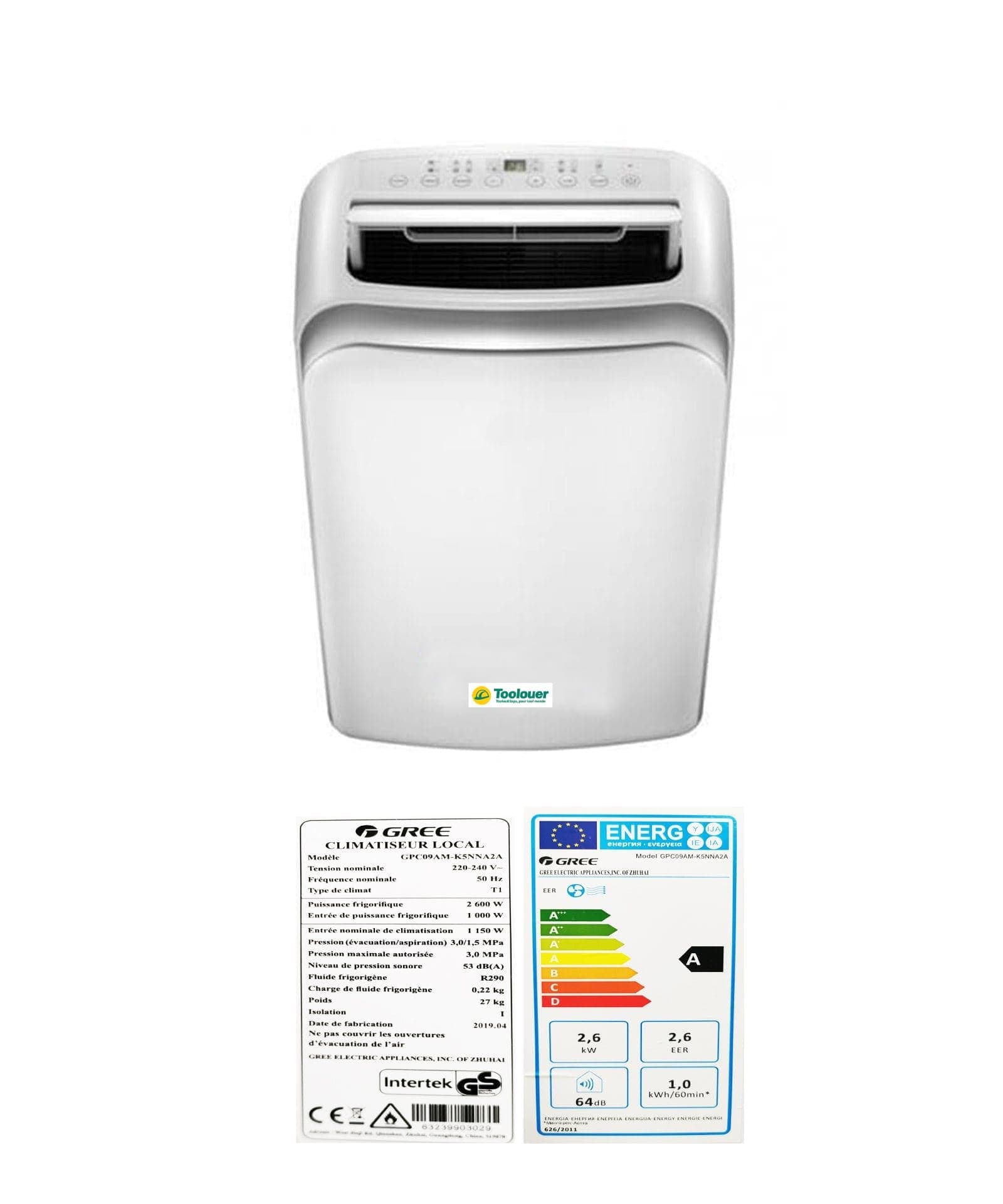 Climatiseur mobile 2600 W – Climatisation d’appoint mobile
