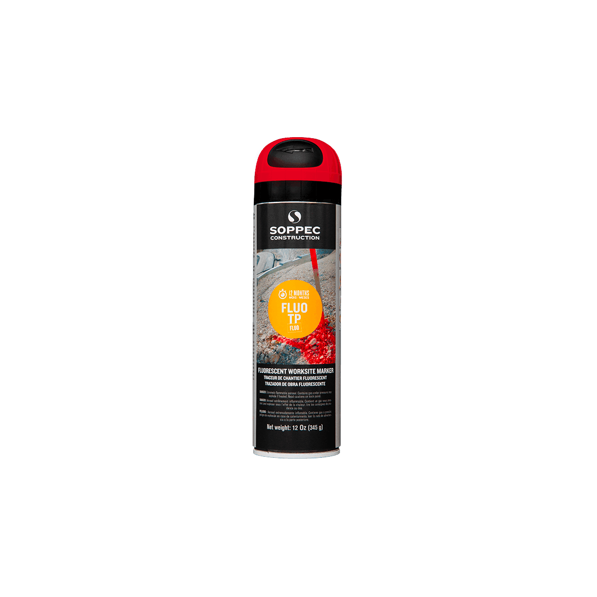 Bombe de traçage Fluo TP – Marquage chantier, voirie et terrain sport