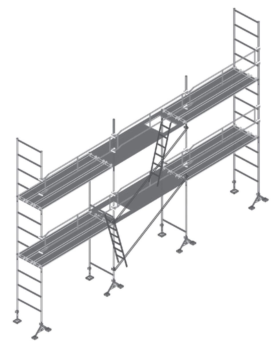 Échafaudages M49 garde-corps monoblocs – 60 à 130 m²