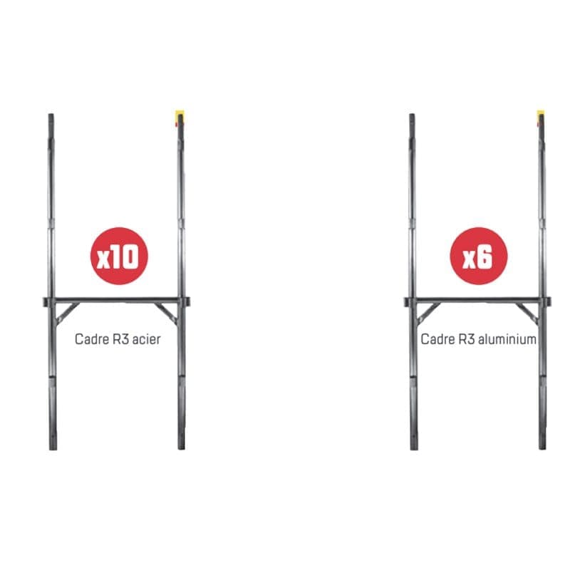 Cadres R3 en H pour échafaudage R200 - 10 acier ou 6 aluminium