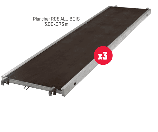 Planchers R08 pour échafaudage R200 – lot de 3
