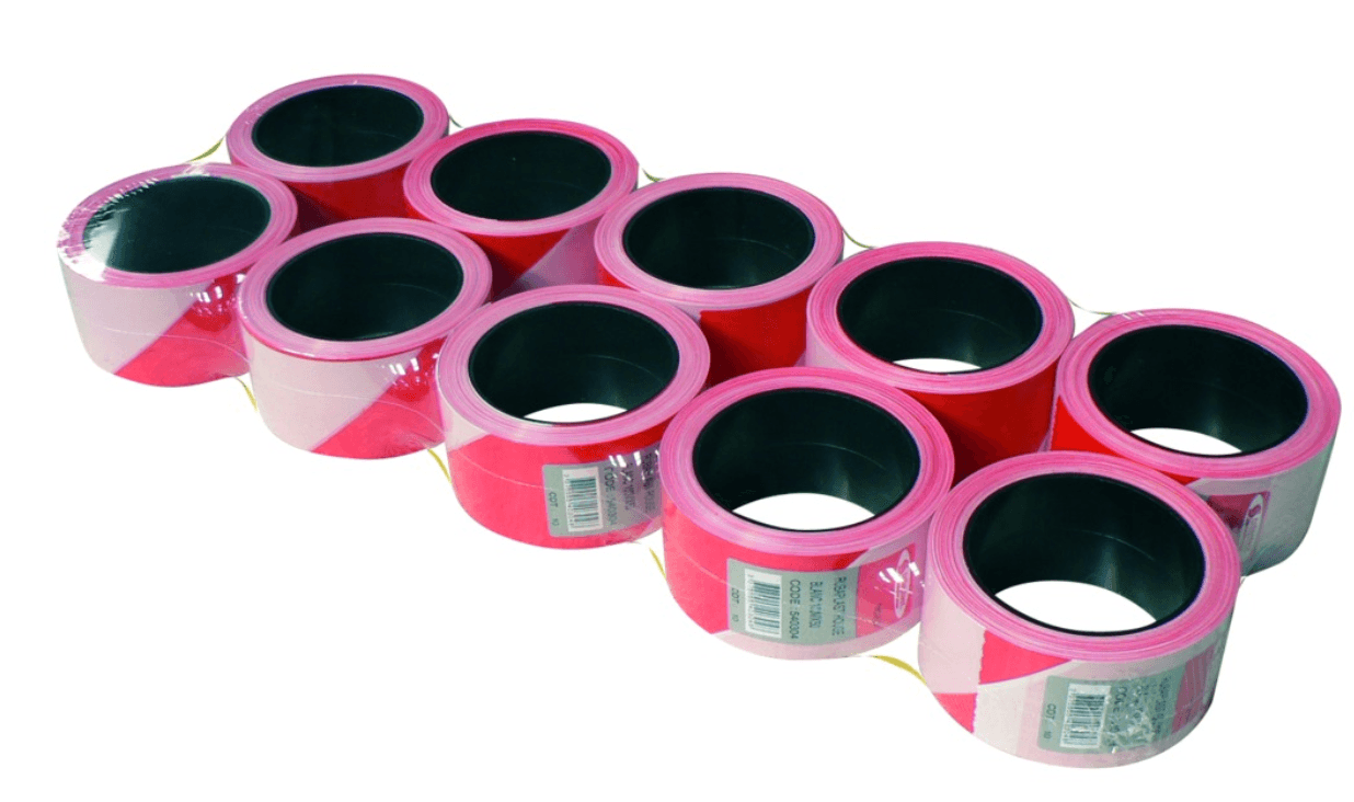 Ruban de signalisation polyéthylène – lot de 10 rouleaux