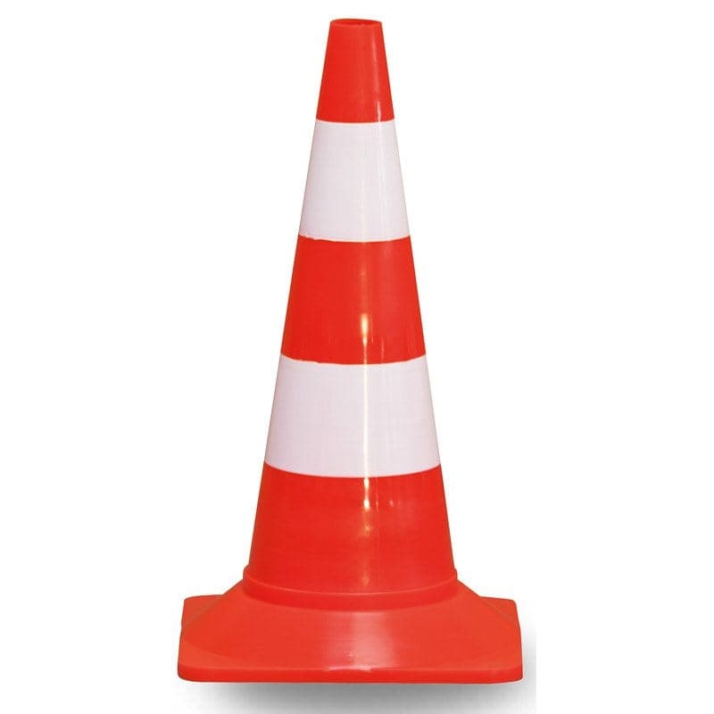 Cônes de signalisation – 50 cm plastique – 2 bandes blanches