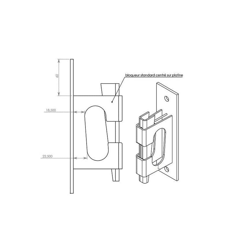 Platine murale pour garde-corps Ø34 mm – Support de fixation à bloqueur