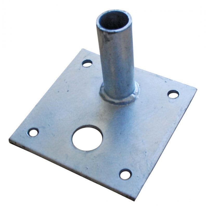 Platine à visser pour garde-corps Ø25 et Ø40 – Galvanisée à chaud