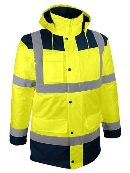 Parka haute visibilité 4 en 1 imperméable avec gilet amovible