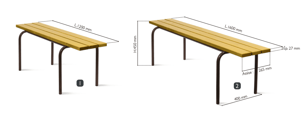 Banc empilable 3 à 4 personnes