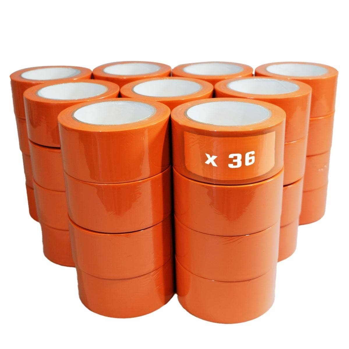 Adhésif PVC orange – Carton de 36 rouleaux (50 mm x 33 m)