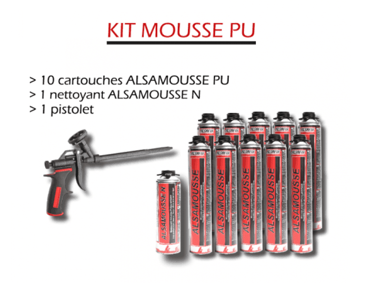 Kit Mousse Polyuréthane + Pistolet – Lot de 10 Cartouches